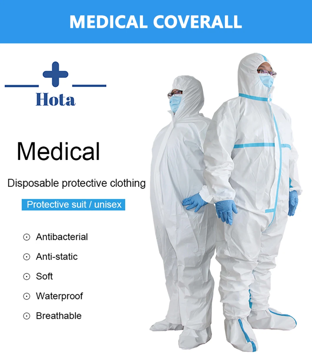 China Disposable Medical PPE Protective Clothing Surgical Nonwoven Coverall Suit for Hospital