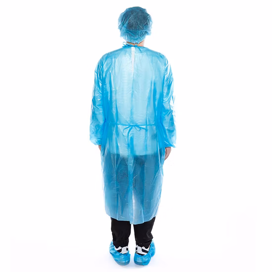 AAMI Уровень 2 Одноразовый тест на вирус Медицинские принадлежности Хирургическая нетканая водонепроницаемая защитная одежда Медицинский изолирующий халат для использования в лабораториях по тестированию на вирусы в хирургии